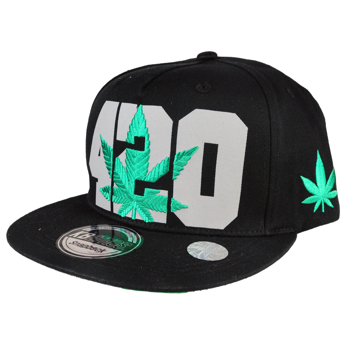 420 Pot Leaf Hat Black