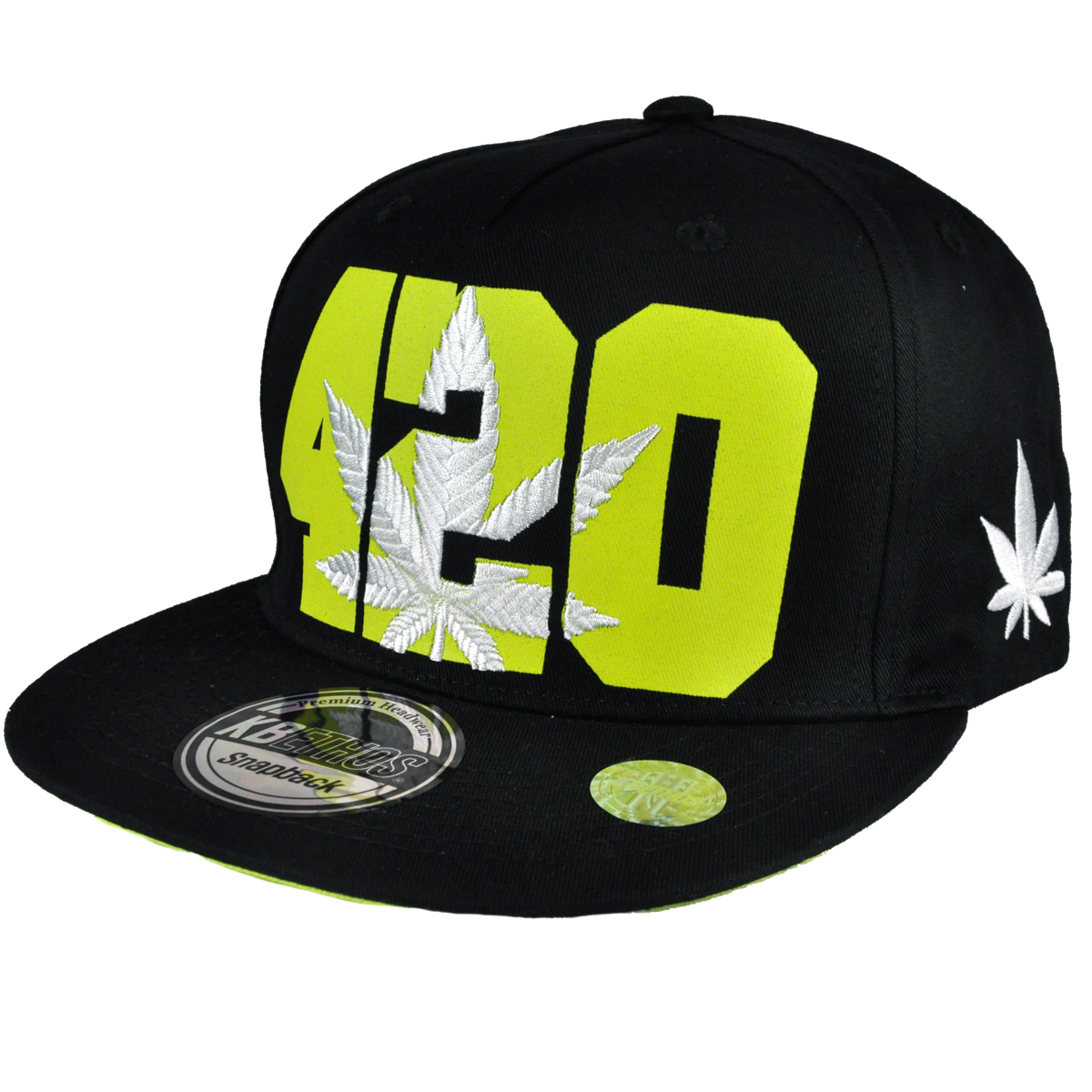 420 Pot Leaf Hat Neon