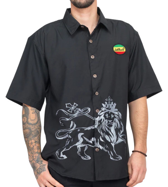 Jamaican Lion Flag Black Hawaiian Shirts