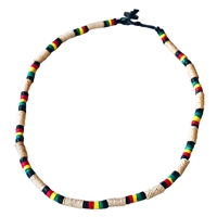 Rasta Twine & Rasta Beaded Necklace