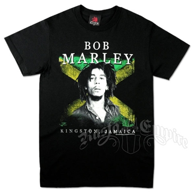 Bob Marley Kingston Jamaica Black T-Shirt - Men's