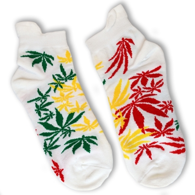 Funky White Leaf Socks – Rebel Fashion