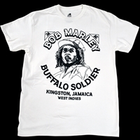 Bob Marley Buffalo Soldier - Kingston Jamaica White T-Shirt - Men's