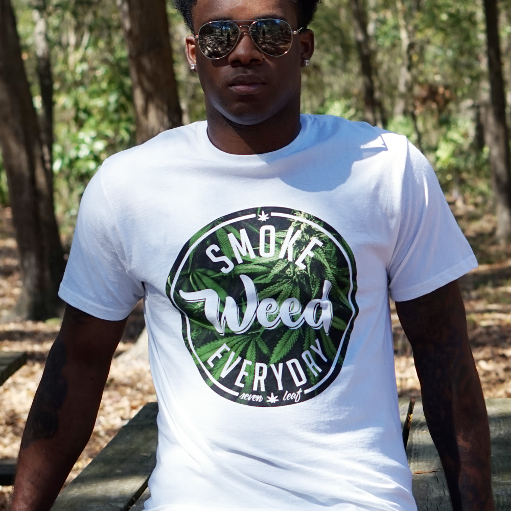 Seven Leaf Smoke Weed Everyday White T-Shirt – Men's